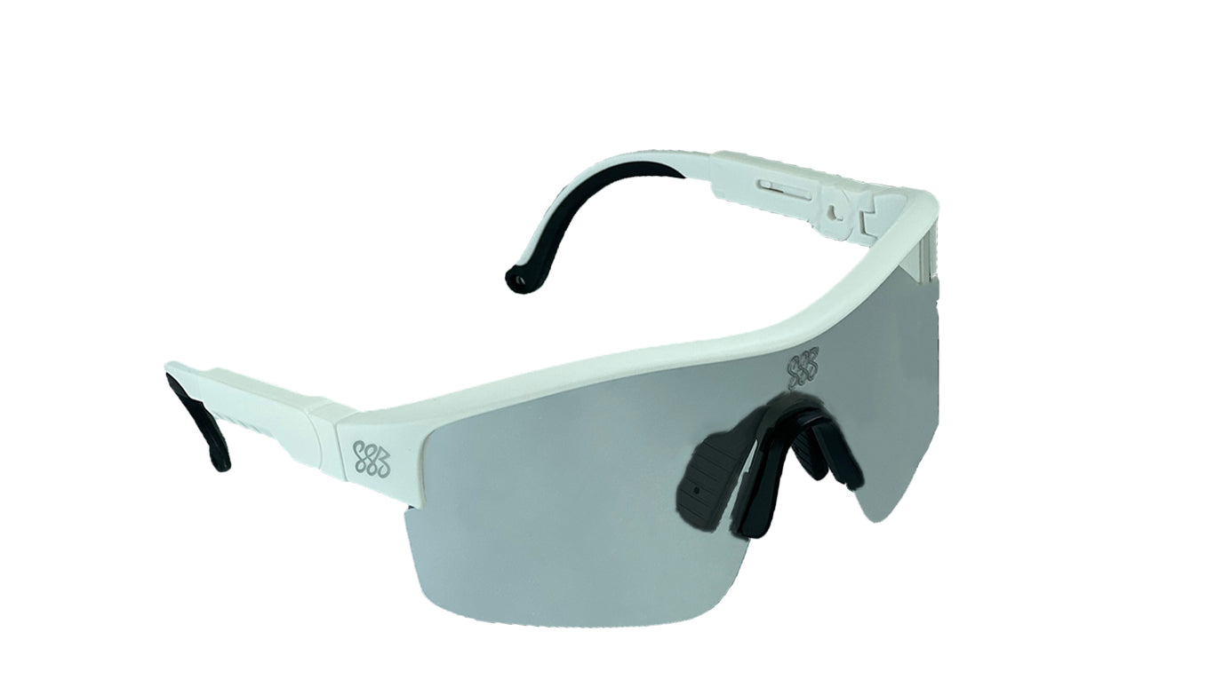 white frame goggles Artic White Frame GOLDEN HOUR – SSB GLASSES